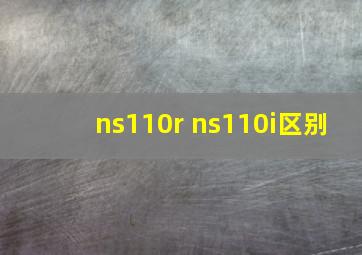 ns110r ns110i区别